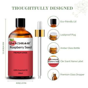 Aceite de semilla de frambuesa orgánica natural 100% de aceite de frambuesa puro para el cuidado de la piel