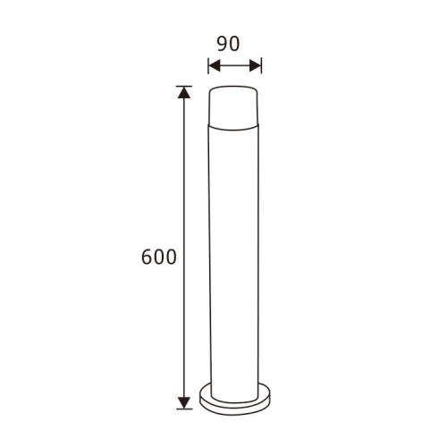 6W Black Aluminum CREE Led Bollard LightofBollard Light Led 6W