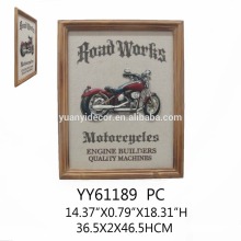 Decorative factory shabby chic wood frame moto wall arts for decor
