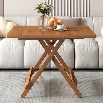 Space-Saving Bamboo Folding Coffee Table