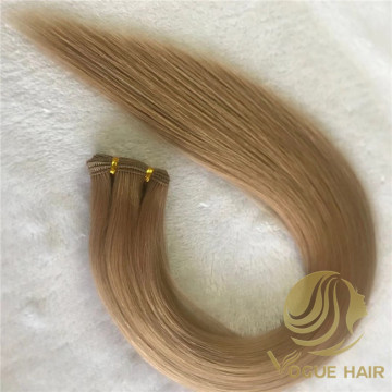 Customized #8 remy cuticle hand tied weft