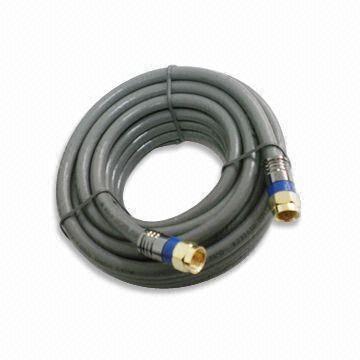 RG6 Coaxial Cable Wiring Harness, Quad Shield Jumpers with Gold-Plated F Connectors