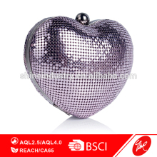 Pink Heart Shape Hard Case Chainmail Bag