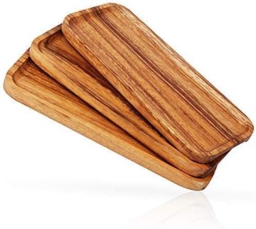 Acacia Wood Solid Wood Serving Plates & Trays - Wholesale Dinner Plates