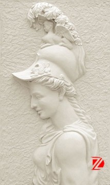 Greek bust wall relief art