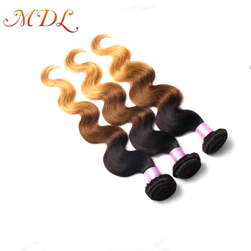 Hot Sale 1b 4 30 ombre color body wave hair bundles 3 tone human hair 1b 4 30 body wave hair