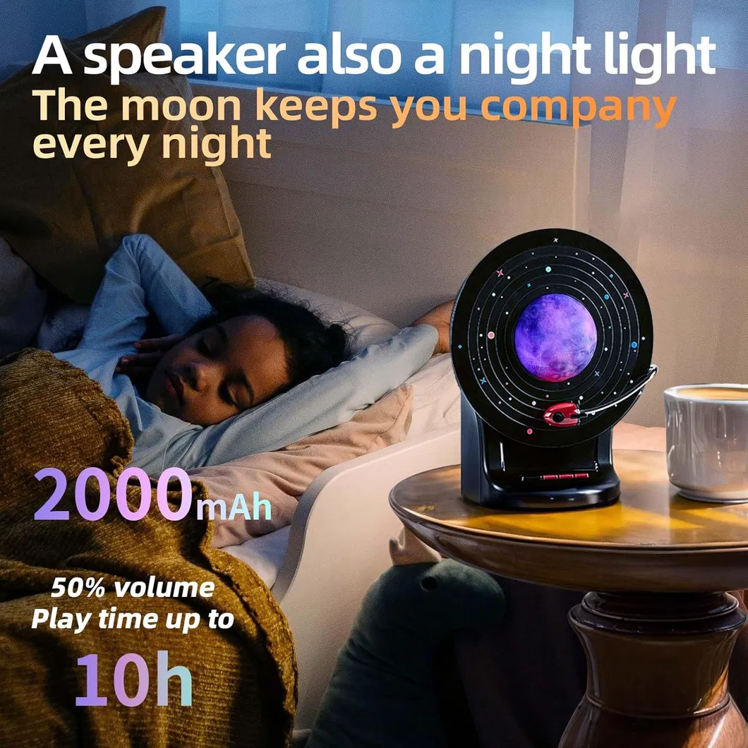 Dimmable 3D Moon Lamp Bluetooth Speaker for Kids and Adults