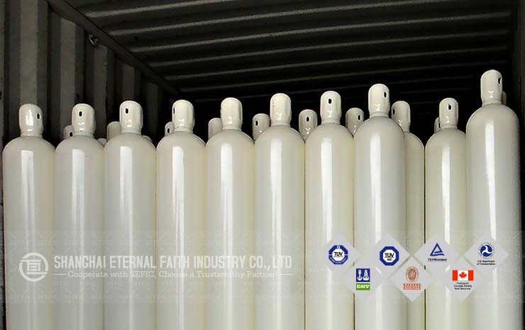 ISO 9809-1 standard 250CF 43.3L dot-3aa seamless steel gas cylinder