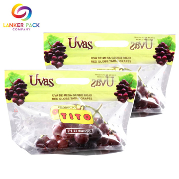 Custom Standing Plastic Fruit Bag With Zipper