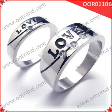 "Love" Wedding Band Stainless steel couples promise rings