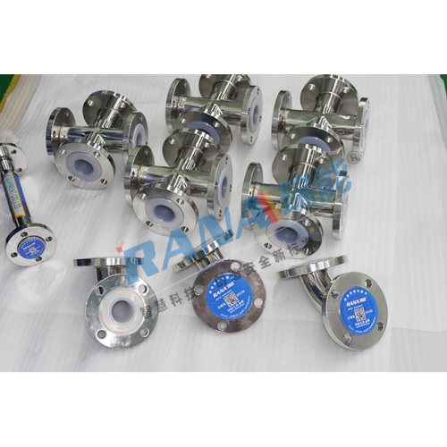 PFA Lined four way Pipe fittings for Chemicals