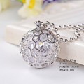 Forme de boule de chaîne de perles en métal avec strass pendentif colliers 2015