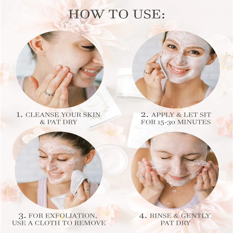 Natural Anti-Aging Facial Treatment Hydrating Cleansing & Exfoliating Clay Face Mask