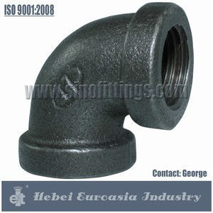 Black Malleable Iron Pipe Fitting Elbow banded