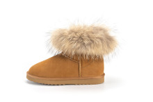 Raccoon Fur Collar Snow Boots