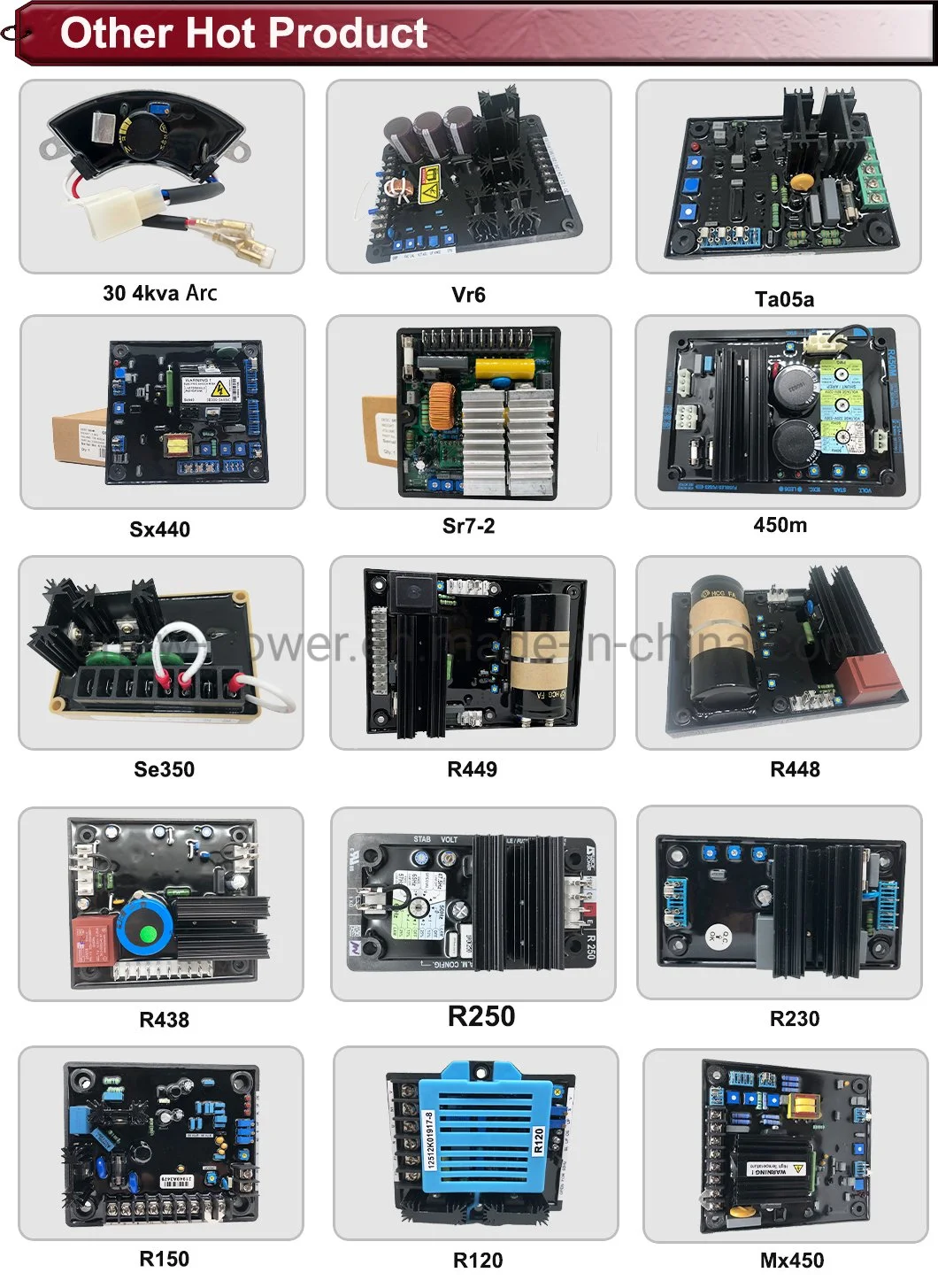 R250 Universal AVR Automatic Voltage Regulator Control Moudle for Brushless Generator