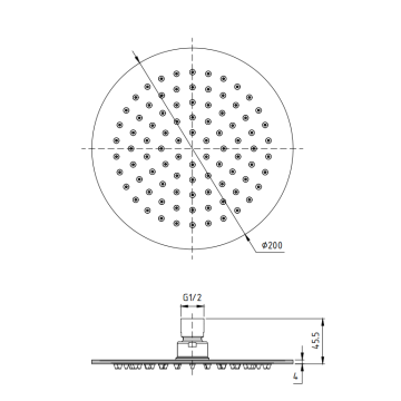 Cabezal de ducha de baño de lujo de 4 mm