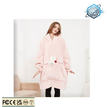 2025 New Product Usb Electric Heated Wearable Blanket Hoodie Oversized Blanket Sweatshirt Heating Throw Blanket For Women
