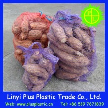 Knitted plastic Raschel mesh bag,orange mesh plastic bag