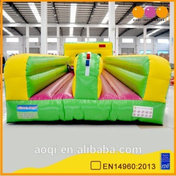 Over 20 years experience factory supplier green 2 lane interactive bungee run challenge indoor inflatable bungee run games