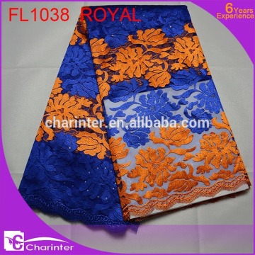 wholesale african lace fabric/african tulle lace/charinter lace/african fashion lace/wedding lace fabric/french lace FL1038royal