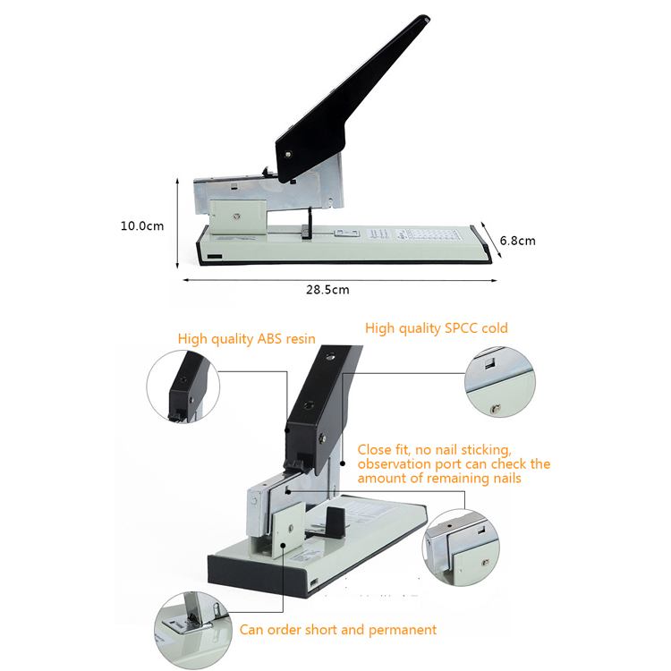 Black Metal Factory Supplier Standard Office Book Binding Heavy Stapler Machine