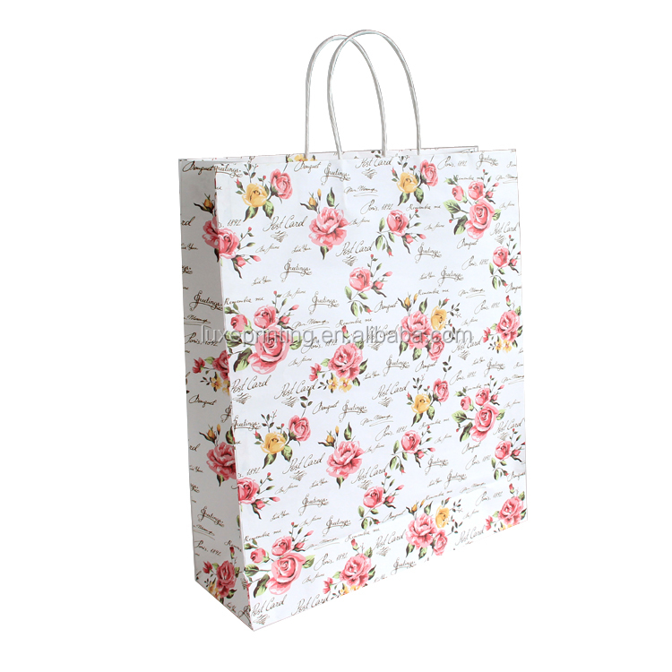 Twisted string handle big size custom shopping packaging gift paper bag