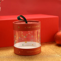 Clear Plastic Paper Tube Custom Christmas Round Box