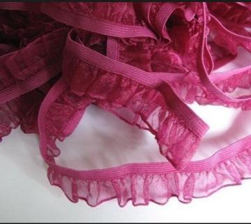 Colorful organza ruffle lace elastic trims