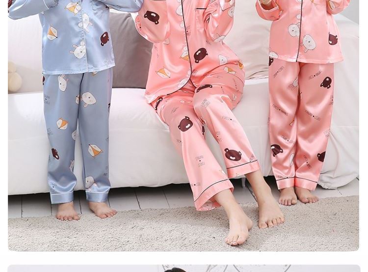 Pijama infantil de seda infantil cetim personalizado