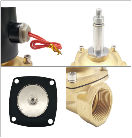 2/2 Way NBR Seals Brass Body Electric Solenoid Valve