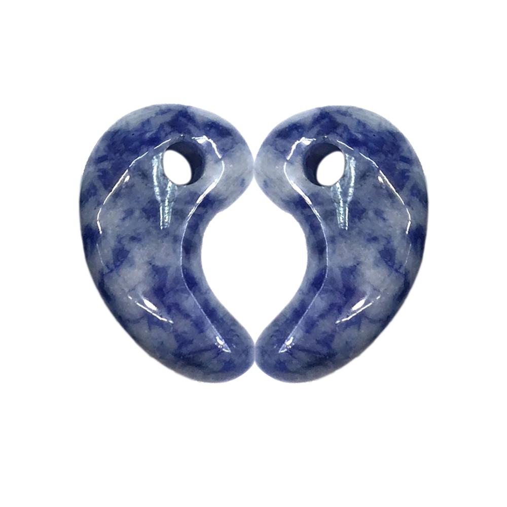 Colgantes de joyería en forma de luna, encantos de cristal curativo, piedra preciosa de cuarzo Chakra Reiki para orificio de fabricación de collar