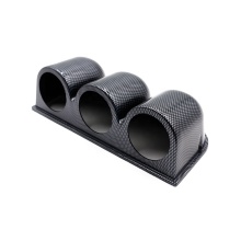 Car Meter Holder: 2\" 52mm Carbon Black Triple Dash Mount Gauge Pod