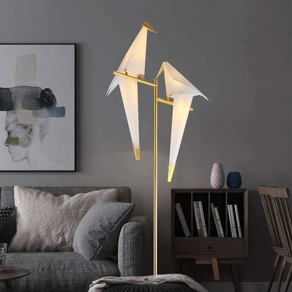 Modern Nordic Decorative Bird Lamp with Luxury Gold Crane Design