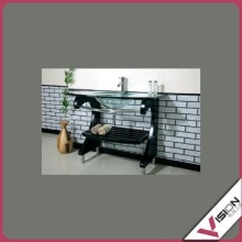 competitive solid wood glass wash basin canada