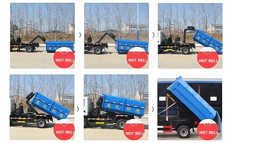 Best Price Waste Collector Hook Arm Lift Garbage Truck for Sale With Hydraulic System