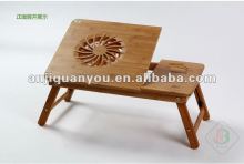 portable good quality bamboo notebook table with fan