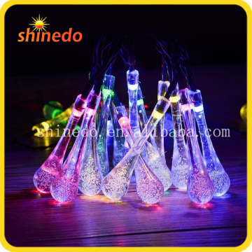 Waterproof Colorful Solar String Raindrop Starry Light for garden decoation