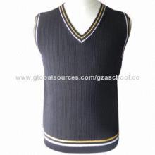 V-neck Vests Sweater, Made of Acrylic Fiber