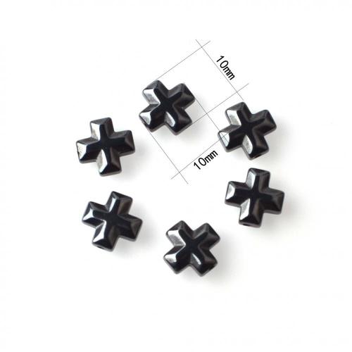 Perla ematite a croce non magnetica 10x10mm