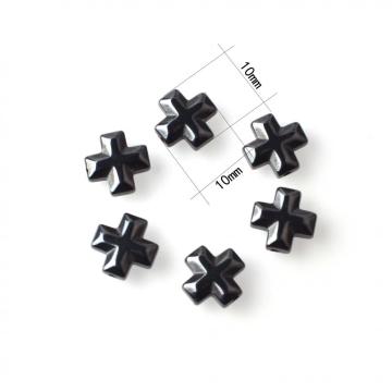 No-Magnetic Cross Hematite Beads 10x10mm