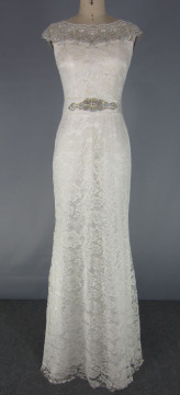 Elegant White Lace Wedding Bridesmaid Formal Dresses