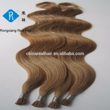 Cheap wholesale 100% human hair italian keratin i-tip wavy hair extension