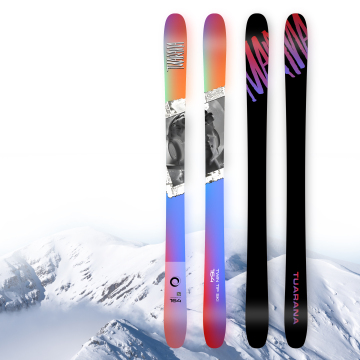 Custom Snowboard and Ski Freestyle Twin Tip Alpine Skis Set with Climbing Skin - TUARANA 164
