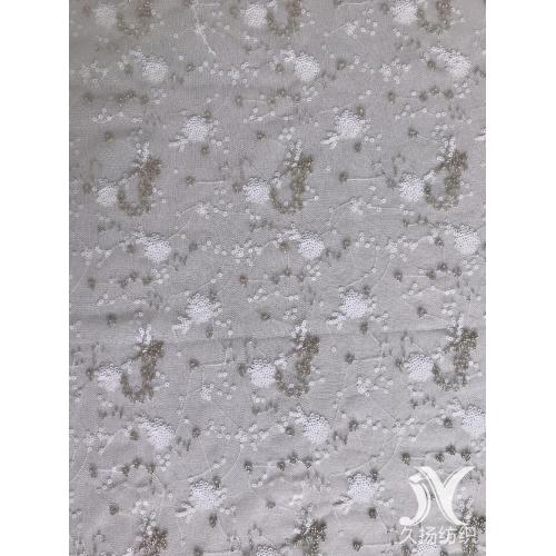 Mesh Embroidery Fabric with White Sequin