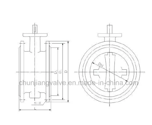 Worm Gear Drive Flange Butterfly Valve with Middle Rubber Lining