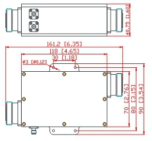 100-1000MHz 35dB 300W DIN Female Bi-Directional Coupler