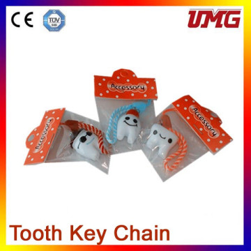 Cartoon animation Tooth shape plastic keychain