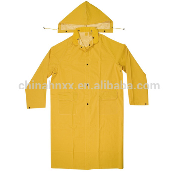 detachable pvc yellow rain coat