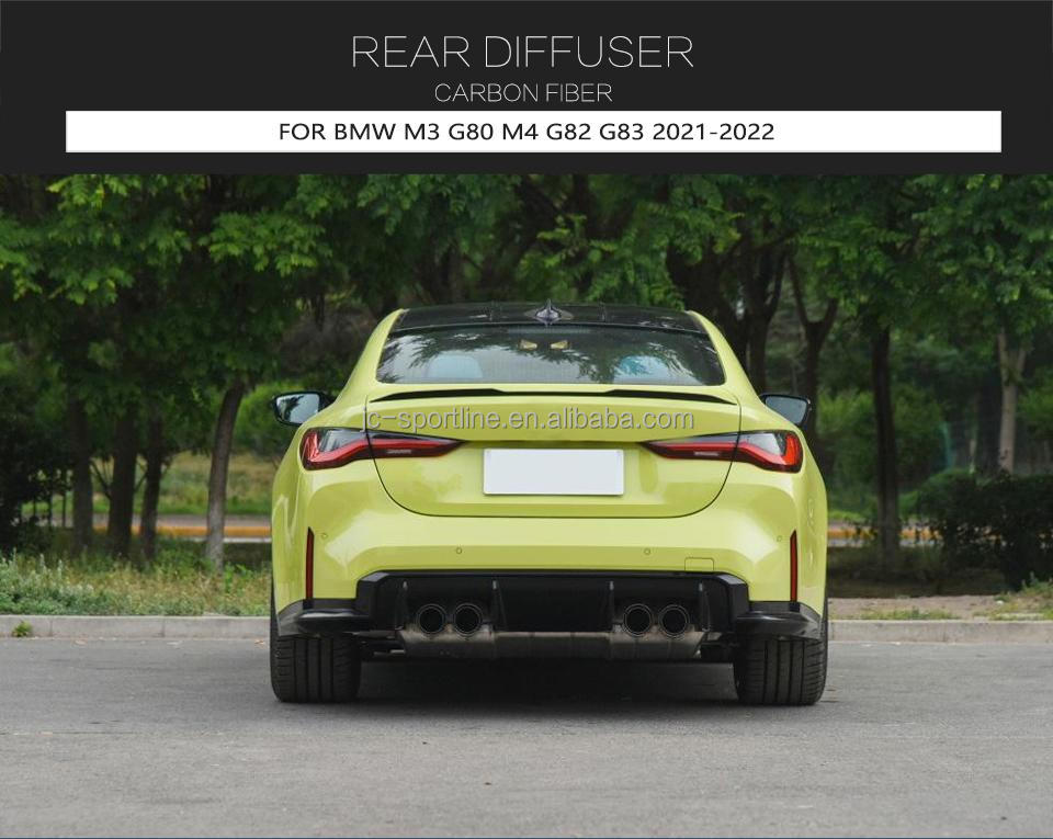 Real Carbon Fiber Rear Bumper Diffuser for BMW G80 M3 G82 G83 M4 2021-2024 Auto Parts